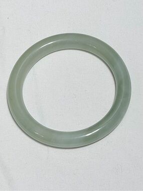 Natural Jade Bangle Pale Green Celadon Translucent 58mm Inner Bracelet 42 grams